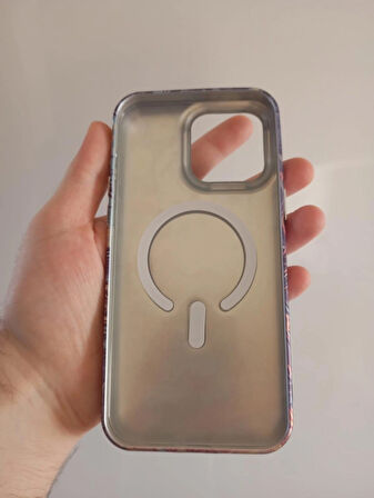  Iphone 15 ProMax Uyumlu Metal Baskılı MagSafe Özellikli Kılıf