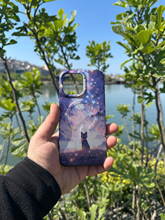  Iphone 15 ProMax Uyumlu Metal Baskılı MagSafe Özellikli Kılıf