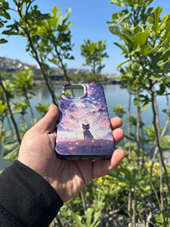  Iphone 15 ProMax Uyumlu Metal Baskılı MagSafe Özellikli Kılıf