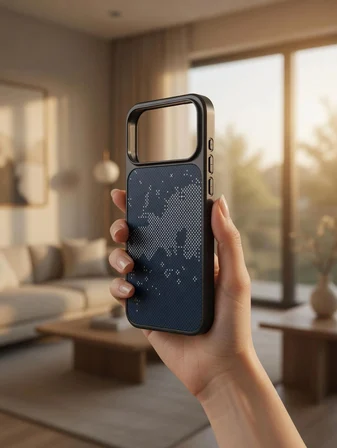iPhone 17 PROMAX Uyumlu Karbon Fiber Desenli Darbeye Dayanıklı Kılıf