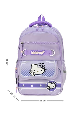 Hello Kitty Baskılı Ortopedik Su Geçirmez Ultra Lüx Okul Çantası Termal Beslenme ve Kalemlik