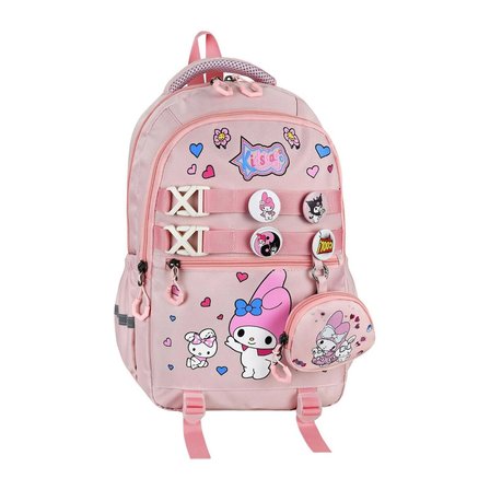 My Melody Baskılı Aksesuarlı Ortopedik Su Geçirmez Ultra Lüx Okul Çantası Termal Beslenme ve Kalemlik