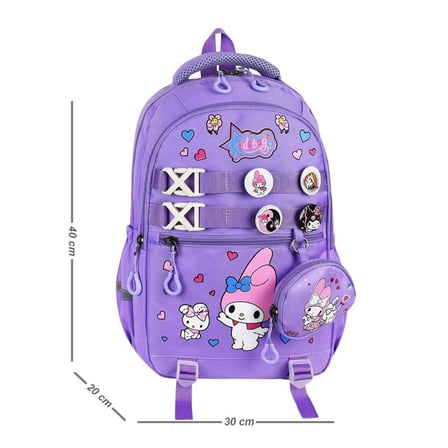 My Melody Baskılı Aksesuarlı Ortopedik Su Geçirmez Ultra Lüx Okul Çantası Termal Beslenme ve Kalemlik