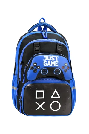 Game Over Baskılı Ortopedik Su Geçirmez Ultra Lüx Okul Çantası Termal Beslenme ve Kalemlik