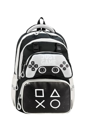 Game Over Baskılı Ortopedik Su Geçirmez Ultra Lüx Okul Çantası Termal Beslenme ve Kalemlik