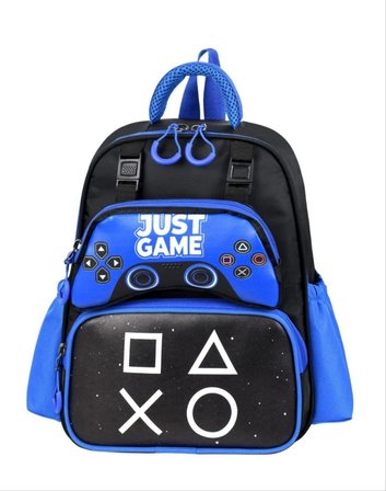 Game Over Just Game Baskılı Lüx Anaokulu Çanta ve Kalemlik Seti