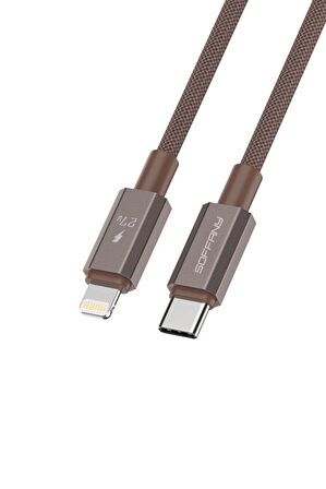 27W  Type-C to Lightning Şarj & Data Kablosu Kahverengi