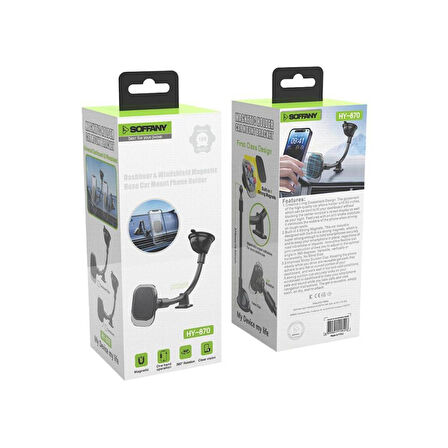 360°  Cam Vantuzlu Araç İçi Telefon Tutucu
