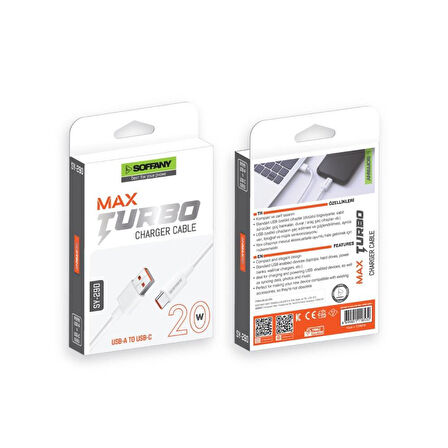 20W USB-A  USB-C USB Data Kablosu