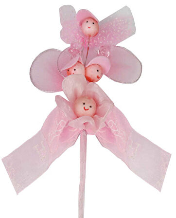 Çiçek Hazir Ürün Süslenmiş Pembe 6x12 Cm ( 10 Adet )