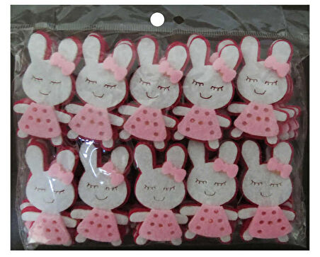 Tavşan Keçe Pembe ( 3x5 Cm ) 50 Adet