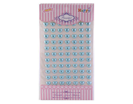 İNCİ KALP YAPIŞKANLI MAVİ 77 ADET 1 PAKET