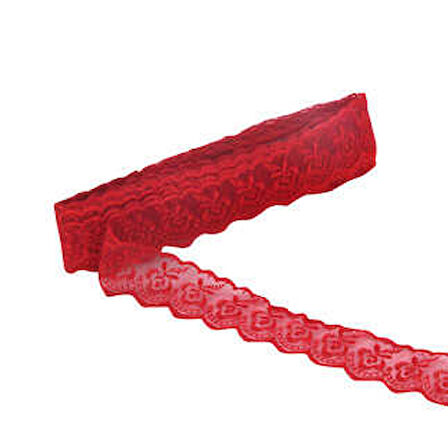 KURDELA DANTELİ 4 CM KIRMIZI 9 MT 1 ADET