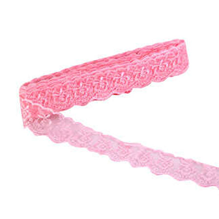KURDELA DANTELİ 4 CM PEMBE 9 MT 1 ADET
