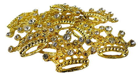 TAÇ KRİSTAL TAŞLI KÜÇÜK ALTIN 10 ADET