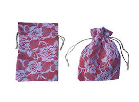 Kese Çuval Çiçek Dsn Kirmizi 12x17 Cm ( 10 Adet )