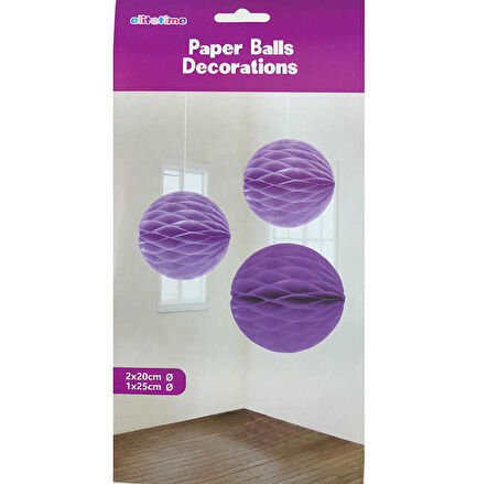 Süs Ponpon Petekli Mor ( 20-25-30 Cm )