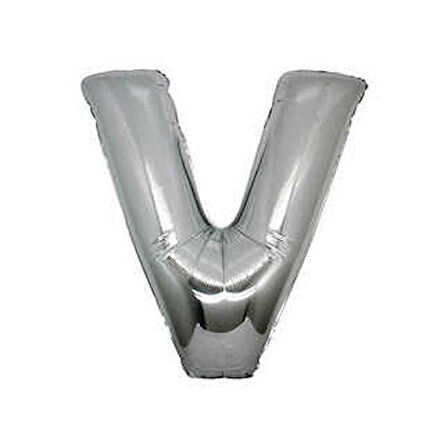 FOLYO BALON HARF V GÜMÜŞ 16 INC(40CM) 1 ADET