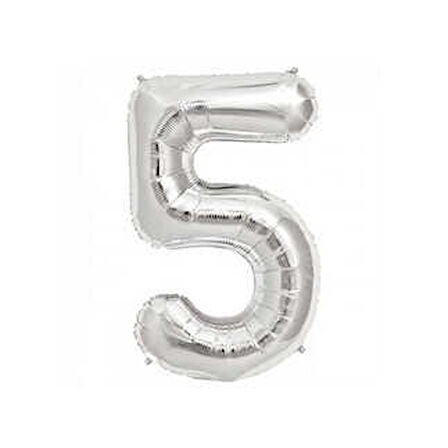 FOLYO BALON RAKAM 5 GÜMÜŞ 16 INC(40CM)1 ADET