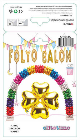 FOLYO BALON KALP ÇİÇEKİ ALTIN 13INC 1 ADET