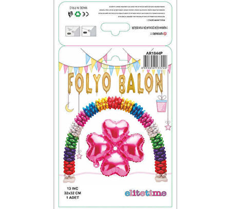 FOLYO BALON KALP ÇİÇEK PEMBE 13INC 1 ADET