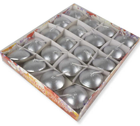 Mum Tealight Yüzen Mum Gümüş 3.5 Cm ( 20 Adet )