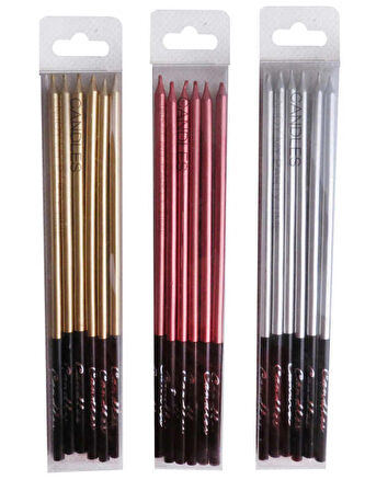 Mum Pastel Gümüş 16 Cm ( 6 li )