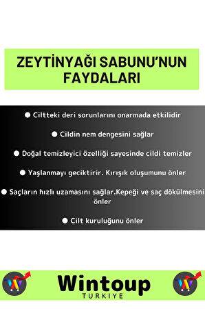 Özel Üretim %100 Doğal Cilt Nemlendirici Yüz Cilt Saç Vücut İçin Bitkisel Zeytinyağı Sabunu 3 Adet