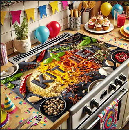 55 CM x 45 CM MUTFAK BAHARAT TASARIMI TEZGAH ÜSTÜ BULAŞIK KURUTMA MATI BULAŞIKLIK KURUTMA ÖRTÜSÜ