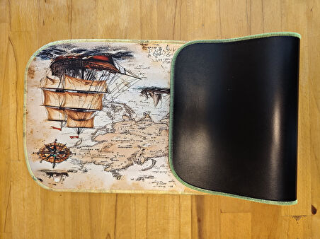 SGE TEKNOLOJİ 70X30 CM FOSFORLU DİKİŞLİ NOSTALJİK MACERA HARİTASI KAYDIRMAZ TABAN SPEED YÜZEY OYUNCU MOUSE PAD GAMİNG