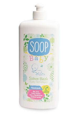 SOOP Bebek Sabun Bazlı Yüzey Temizleyici  1 L | %100 Doğal & Hipoalerjenik | İz Bırakmaz, Durulamasız