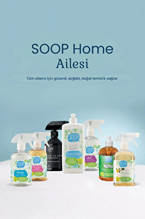 SOOP Home Beyaz Sabun Yüzey Temizleyici 1 L | Bitkisel Yağ Sabunu Bazlı | İz Ve Leke Bırakmaz