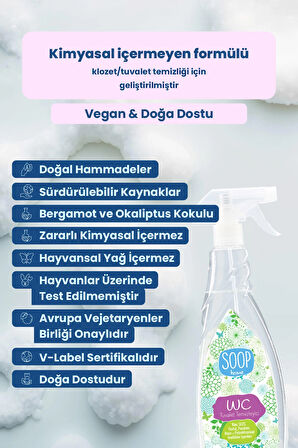 SOOP Home Tuvalet Temizleyici 2 x 750 ml | Doğal Ve Vegan Formül | Zorlu Kirleri Temizler