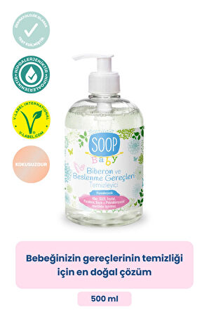 SOOP Bebek Biberon ve Beslenme Gereçleri Temizleyici 2 x 500 ml | Bitkisel Sabun Bazlı | Hipoalerjenik 