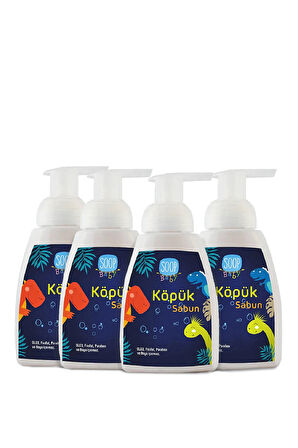 SOOP Baby Bebek Dinozor Köpük Sabun Pudra Kokulu 4 x 300 ML | Vegan Hipoalerjenik