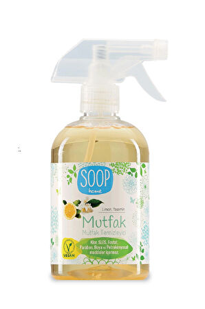 SOOP Güçlü Mutfak Temizleyici 500 ml |Doğal, Vegan | Beyaz Limon Koku | Yağ ve kirlerde etkili 