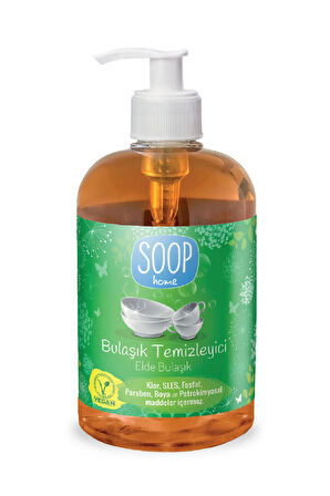 SOOP Elde Bulaşık Deterjanı 500 ml | Bitkisel Kökenli & Doğal Formül | Limon Kokulu | Bulaşık Temizleyici