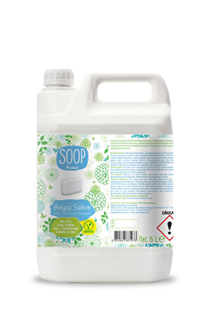 SOOP Beyaz Sabun Yüzey Temizleyici 5 L |Bitkisel Yağ Sabunu Bazlı |Beyaz Sabun Kokulu İz Ve Leke Bırakmaz 