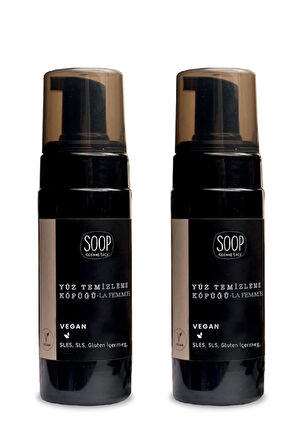 SOOP Yüz Temizleme Köpüğü Nemlendirici Etkili 2 x 150 ml | Hindistan Cevizi Yağı |Hassas Ciltlere Uygun 