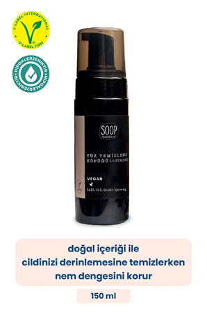 SOOP Yüz Temizleme Köpüğü Nemlendirici Etkili 2 x 150 ml | Hindistan Cevizi Yağı |Hassas Ciltlere Uygun 