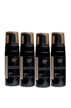 SOOP Yüz Temizleme Köpüğü Nemlendirici Etkili 4x 150 ml| Hindistan Cevizi Yağı |Hassas Ciltlere Uygun 
