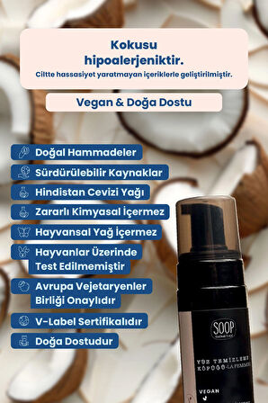 SOOP Yüz Temizleme Köpüğü Nemlendirici Etkili | Hindistan Cevizi Yağı |Hassas Ciltlere Uygun 150 ml