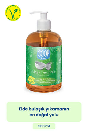 SOOP Elde Bulaşık Deterjanı 4 x 500 ML | Bitkisel Kökenli & Doğal Formül | Limon Kokulu| Kalıntı Bırakmaz
