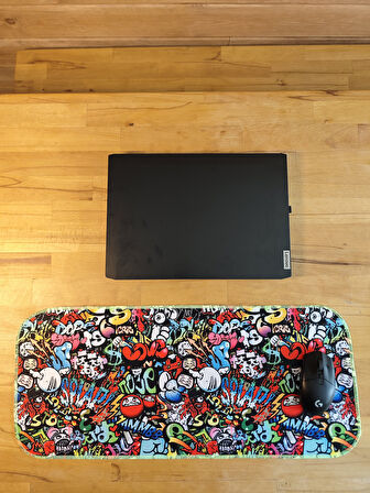 SGE TEKNOLOJİ 70X30 CM PAİNT FOSFORLU DİKİŞLİ MOUSE PAD GAMİNG OYUNCU