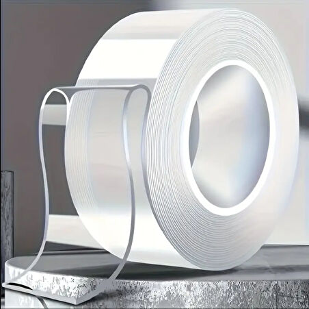 1 METRE ULTRA GÜÇLÜ ÇİFT TARAFLI NANO BANT HALI TABLO RESİM YAPIŞTIRMA BANDI 2 CM EN