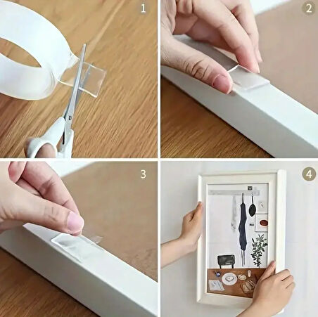 1 METRE ULTRA GÜÇLÜ ÇİFT TARAFLI NANO BANT HALI TABLO RESİM YAPIŞTIRMA BANDI 2 CM EN