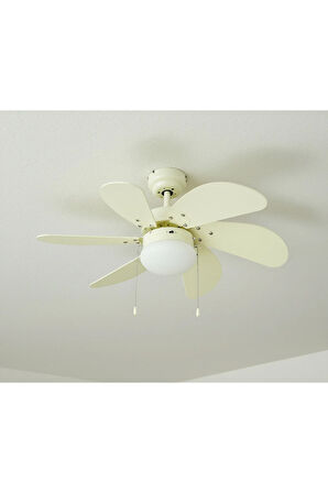 KCF281 DEKORATİF TAVAN VANTİ 60W 30"BEYAZ AHSAP TAVAN VANTİLATÖR - Ahşap