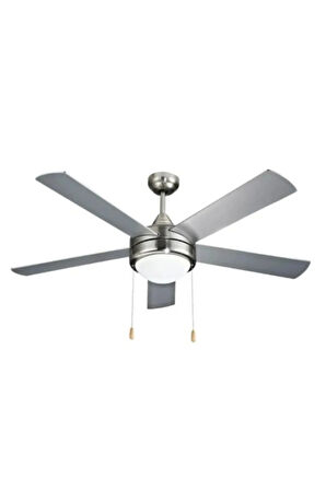 Beş Kanat Dekoratif Lambalı Tavan Vantilatörü 60W Krom