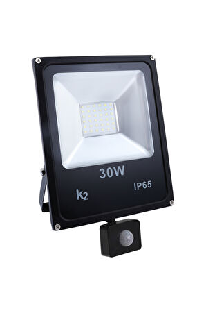 KLF159B Hareket Sensörlü Alüminyum Döküm COB LED Projektör 30W Beyaz Işık