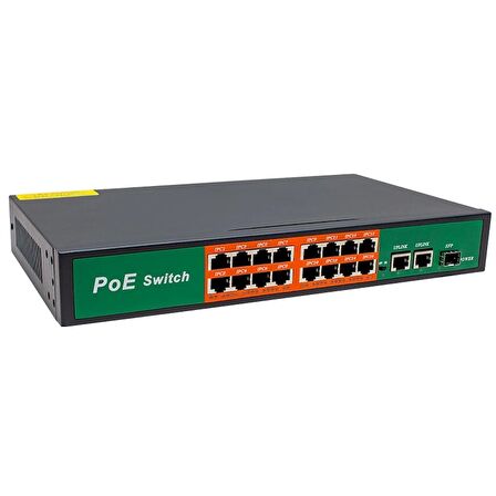 REWEL 300W 10/100/1000 MBPS 16+3+SFP 16 PORT POE ETHERNET GIGABIT SWITCH 231037